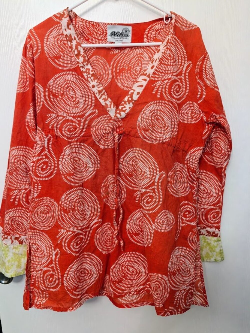Hiho orangey pink cotton tunic coverup Size L